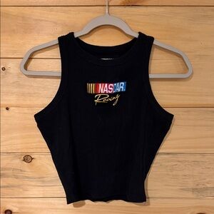 Nascar Women's Black Tank Top with Multicolor Racing Logo